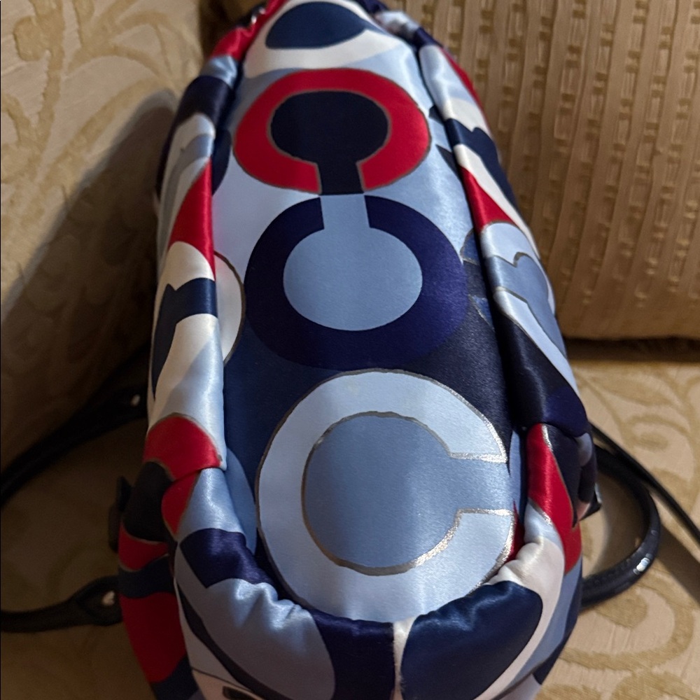Coach 2012 Metallic Graphic Op Art Signature Juliette 2-Way Satchel Bag preowned - Picture 3 of 16
